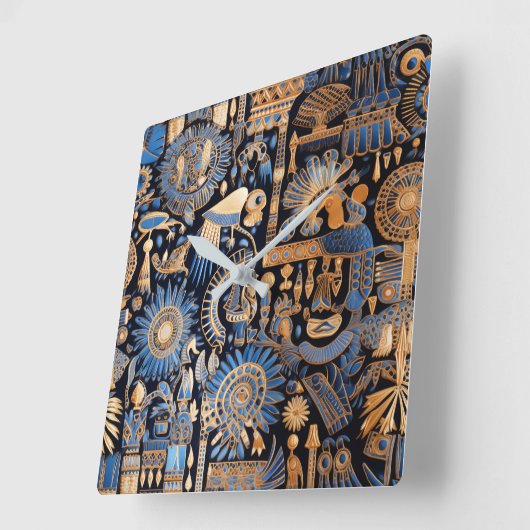 Antike ägyptische Textilmauer-Uhr Quadratische Wanduhr (Winkel)