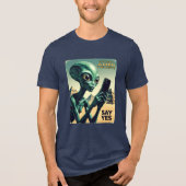 Antike Alien UFO Pyramide Tri-Blend Shirt (Vorderseite)