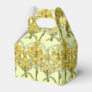 Antike Alphonse Mucha Art Nouveau Lilien Muster Geschenkschachtel