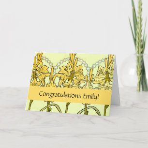 Antike Alphonse Mucha Art Nouveau Lilien Muster Karte