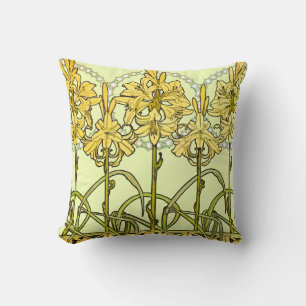 Antike Alphonse Mucha Art Nouveau Lilien Muster Kissen