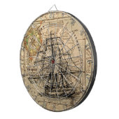 Antike Alte Frankreich Karte & Schiff Dartscheibe (Vorderseite rechts)