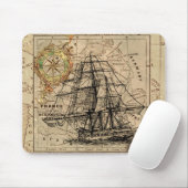 Antike Alte Frankreich Karte & Schiff Mousepad (Mit Mouse)