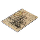 Antike Alte Frankreich Karte & Schiff Notizblock (Linke Seite)