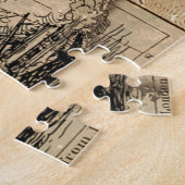 Antike Alte Frankreich Karte & Schiff Puzzle (Seite)