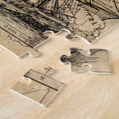 Antike Alte Frankreich Karte & Schiff Puzzle (Seite)