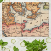 Antike Alte Karte Inspiriert (10) Geschirrtuch (Gefaltet)