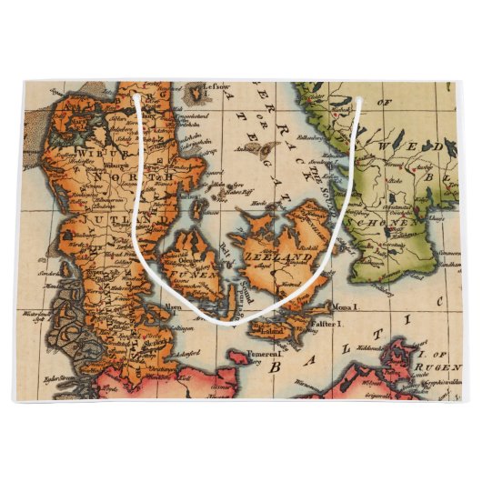 Antike Alte Karte Inspiriert (10) Große Geschenktüte (Vorderseite)