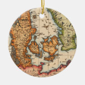 Antike Alte Karte Inspiriert (10) Keramik Ornament (Vorne)