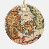 Antike Alte Karte Inspiriert (10) Keramik Ornament (Hinten)