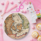 Antike Alte Karte Inspiriert (10) Pappteller (Party)