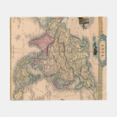 Antike Alte Karte Inspiriert (11) Fleecedecke (Vorderseite (Horizontal))