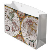 Antike Alte Karte Inspiriert (12) Große Geschenktüte (Rückseite Schrägansicht)