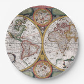 Antike Alte Karte Inspiriert (12) Pappteller (Vorderseite)