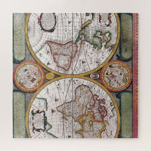 Antike Alte Karte Inspiriert (12) Puzzle (Horizontal)