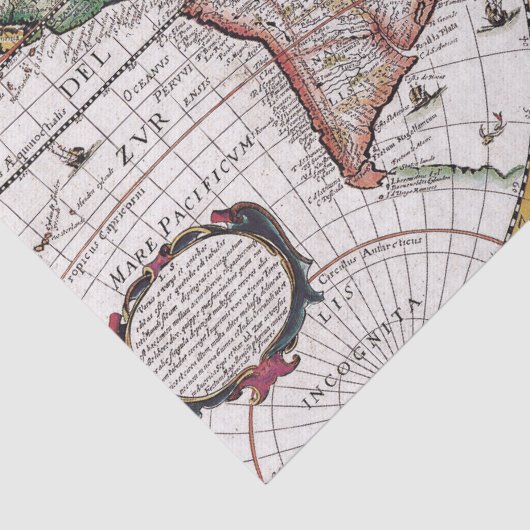 Antike Alte Karte Inspiriert (12) Seidenpapier (Detail)