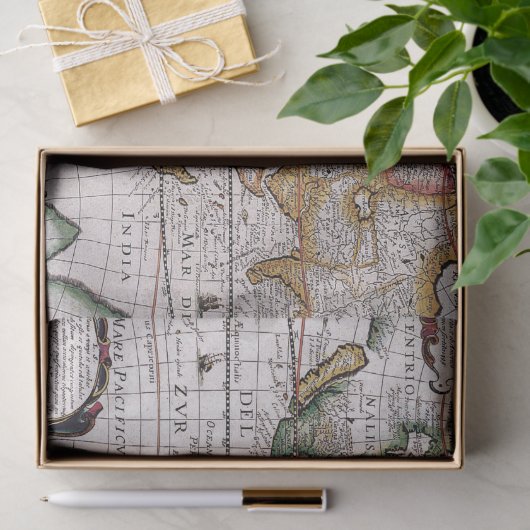 Antike Alte Karte Inspiriert (12) Seidenpapier (Geschenk)