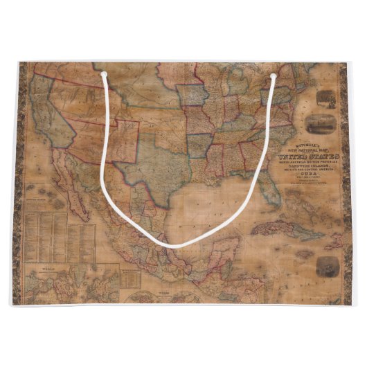 Antike Alte Karte Inspiriert (13) Große Geschenktüte (Vorderseite)