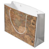 Antike Alte Karte Inspiriert (13) Große Geschenktüte (Rückseite Schrägansicht)