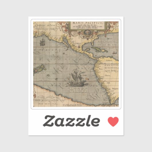 Antike Alte Karte Inspiriert (14) Gepäckanhänger Aufkleber (Blatt)