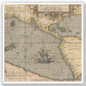 Antike Alte Karte Inspiriert (14) Gepäckanhänger Aufkleber (Vorderseite)