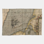 Antike Alte Karte Inspiriert (14) Gepäckanhänger Geschirrtuch (Horizontal)