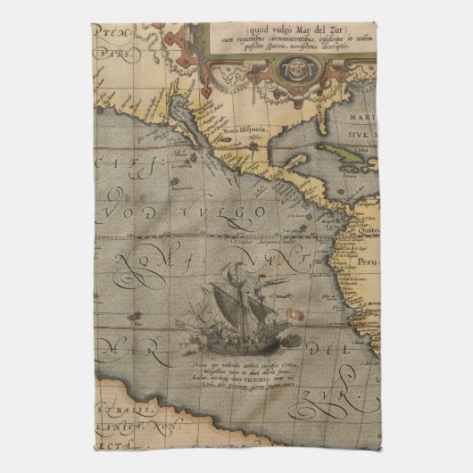 Antike Alte Karte Inspiriert (14) Gepäckanhänger Geschirrtuch (Vertikal)