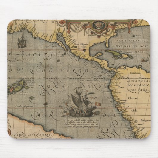 Antike Alte Karte Inspiriert (14) Gepäckanhänger Mousepad (Vorne)