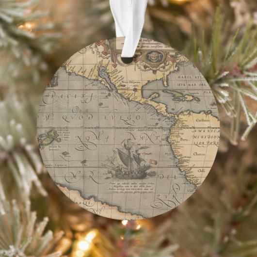 Antike Alte Karte Inspiriert (14) Gepäckanhänger Ornament (Baum)