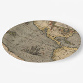 Antike Alte Karte Inspiriert (14) Gepäckanhänger Pappteller (Schrägansicht)