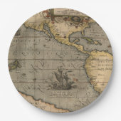 Antike Alte Karte Inspiriert (14) Gepäckanhänger Pappteller (Vorderseite)