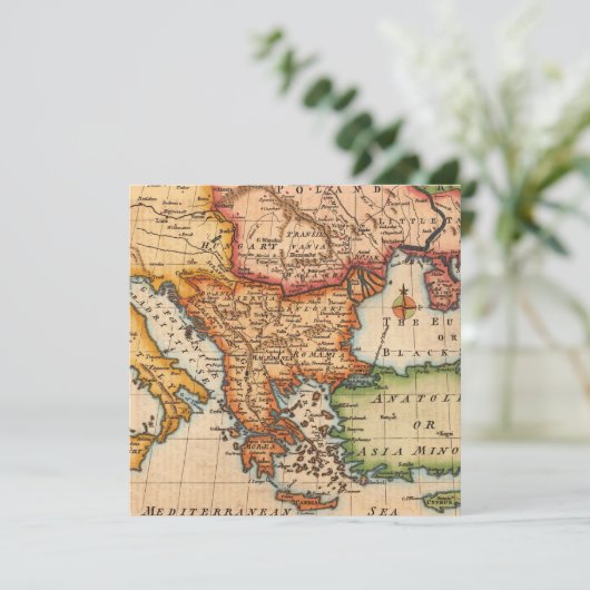 Antike Alte Karte Inspiriert (2) (Stehend Vorderseite)