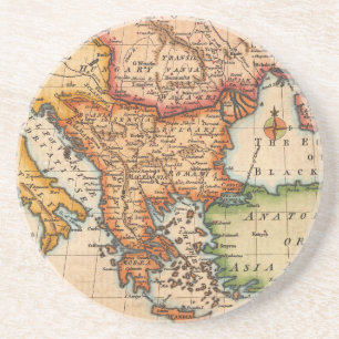 Antike Alte Karte Inspiriert (2) Getränkeuntersetzer