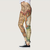 Antike Alte Karte Inspiriert (2) Leggings (Links)