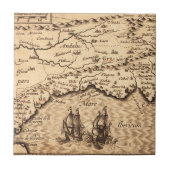 Antike Alte Karte Inspiriert (3) Fliese (Vorderseite)