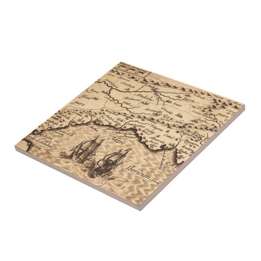 Antike Alte Karte Inspiriert (3) Fliese (Seite)