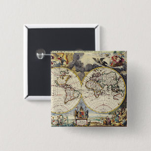 Antike Alte Karte Inspiriert (4) Button