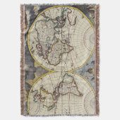 Antike Alte Karte Inspiriert (4) Decke (Vorderseite Vertikal)