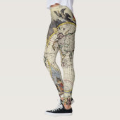 Antike Alte Karte Inspiriert (4) Leggings (Links)