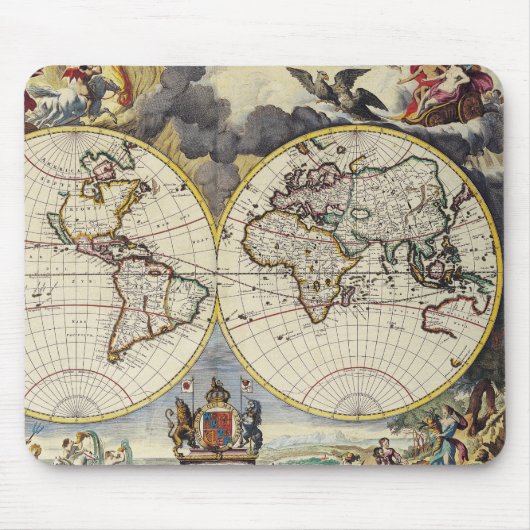 Antike Alte Karte Inspiriert (4) Mousepad (Vorne)
