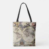 Antike Alte Karte Inspiriert (4) Tasche (Rückseite)