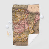 Antike Alte Karte Inspiriert (5) Golfhandtuch (Insitu)