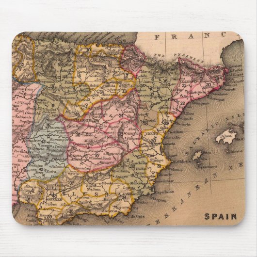 Antike Alte Karte Inspiriert (5) Mousepad (Vorne)