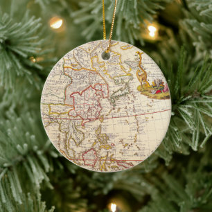 Antike Alte Karte Inspiriert (6) Keramik Ornament