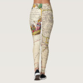 Antike Alte Karte Inspiriert (6) Leggings (Rückseite)