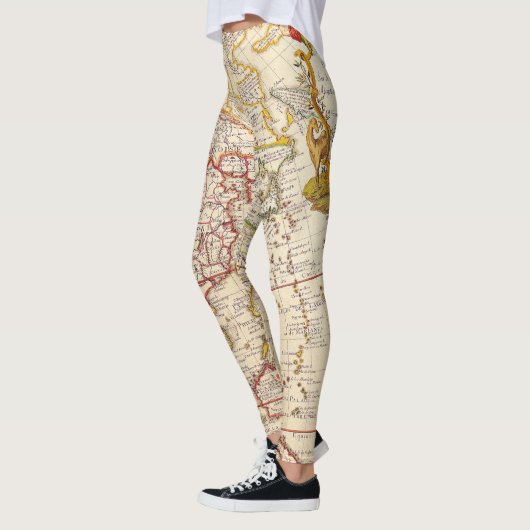 Antike Alte Karte Inspiriert (6) Leggings (Links)