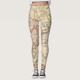 Antike Alte Karte Inspiriert (6) Leggings