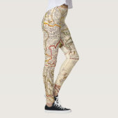Antike Alte Karte Inspiriert (6) Leggings (Rechts)
