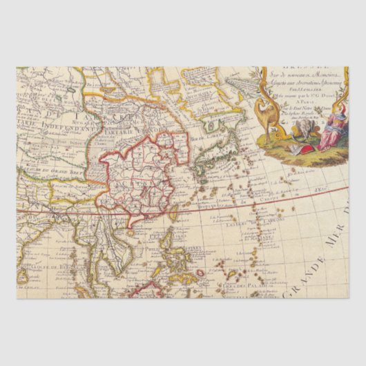 Antike Alte Karte Inspiriert (6) Seidenpapier (Vorderseite)