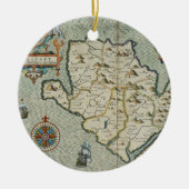 Antike Alte Karte Inspiriert (7) Keramik Ornament (Vorne)